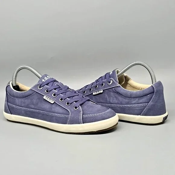 Taos Moc Star 2 Indigo Distressed Canvas Lace Up Shoes Women's Size 8 - Picture 3 of 12